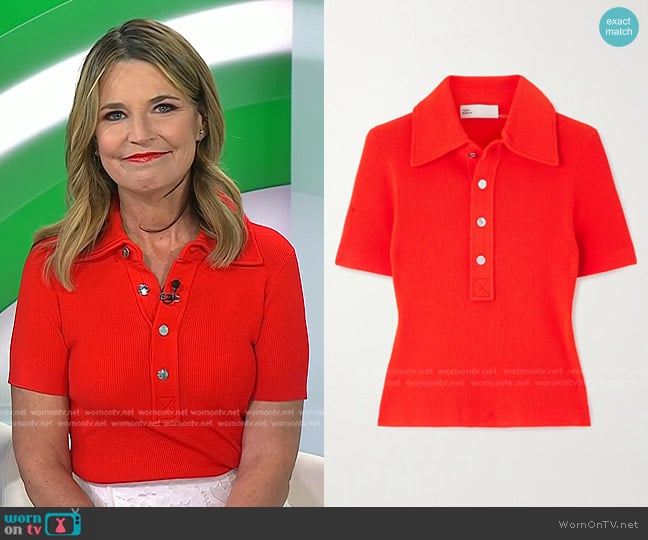 Savannah’s red polo on Today