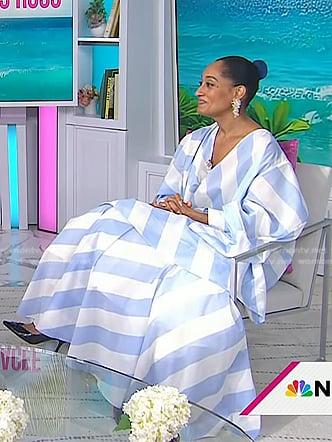 Tracee Ellis Ross’s blue stripe top and skirt on Today