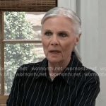 Tracy’s black pinstriped shirt on General Hospital