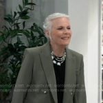 Tracy's olive green blazer on General Hospital