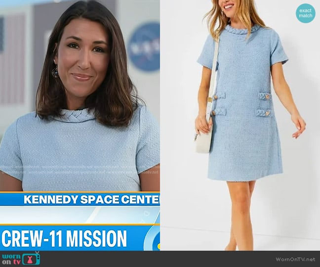 Tuckernuck Tweed Jackie Dress in Airy Blue worn by Marissa Parra on Today