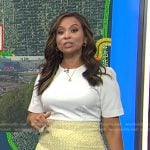Adelle’s white and yellow mixed media dress on Today