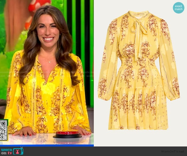 Ulla Johnson Maris Necktie Long-Sleeve Mini Dress worn by Alyssa Farah Griffin on The View