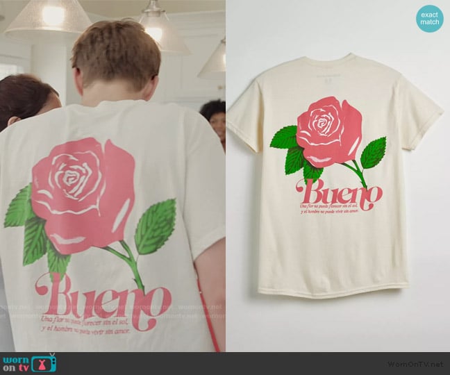 Urban Outfitters Bueno Flower Love Tee worn by Charlie Zakkour on Next Gen NYC