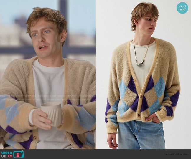 Urban Outfitters River Shrunken Cardigan worn by Charlie Zakkour on Next Gen NYC
