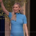 Vanessa Kirby’s blue ruched dress on Live with Kelly and Mark
