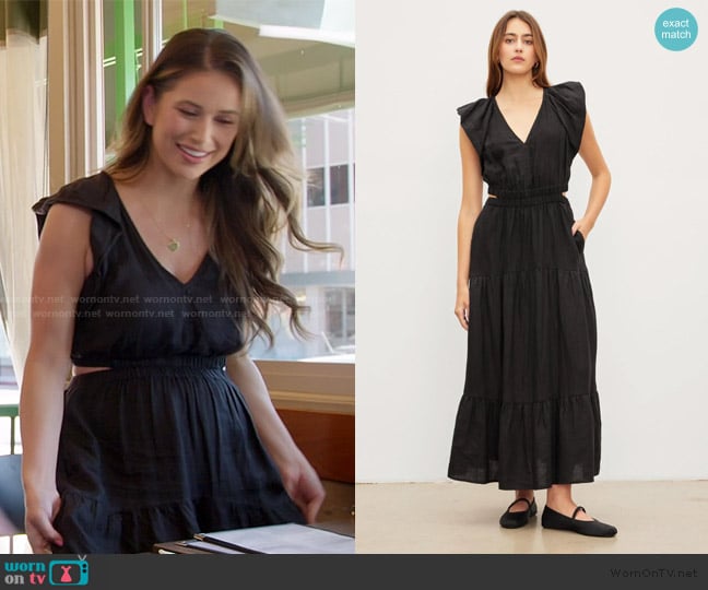 Velvet by Graham and Spencer Ginger linen dress worn by Nia Booko on The Valley