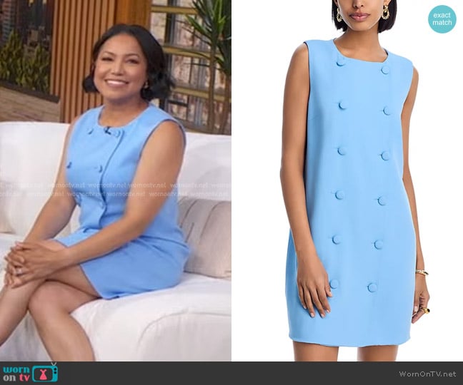 Veronica Beard Alayah Mini Dress in Blue Sky worn by Stephanie Ramos on Good Morning America