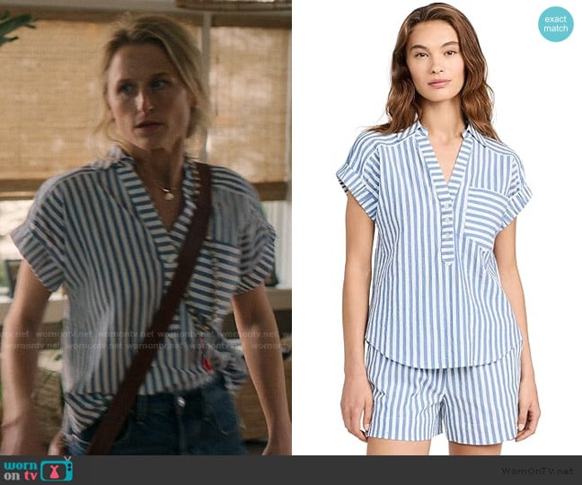 Veronica Beard Almera Button Down Top worn by Caroline Sinclair (Mamie Gummer) on We Were Liars