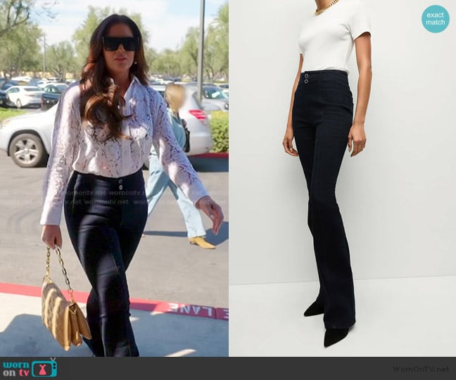 Veronica Beard Beverly Seamed Skinny-Flare Jean worn by Emily Simpson on The Real Housewives of Orange County