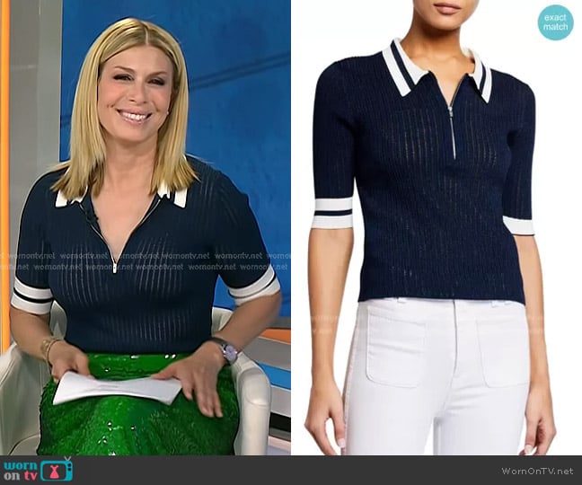 Veronica Beard Jorja Half-Zip Polo worn by Jill Martin on Today
