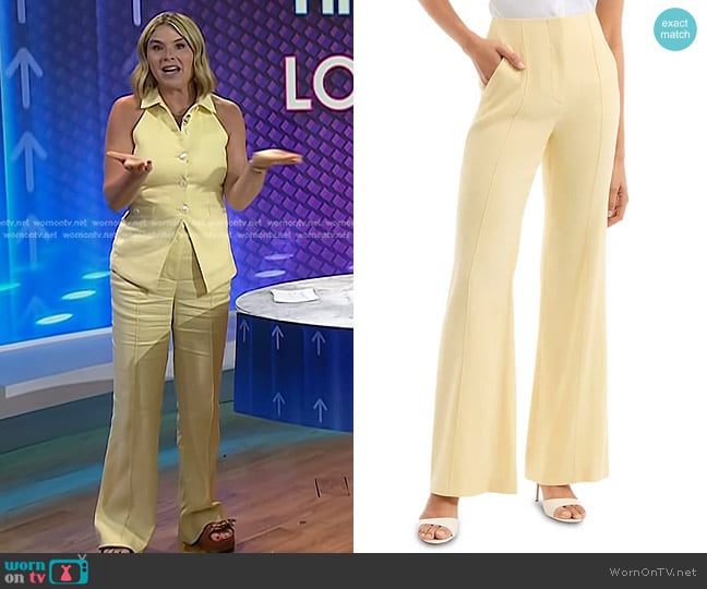 Veronica Beard Komi Pants in Chamomile worn by Jenna Bush Hager on Today
