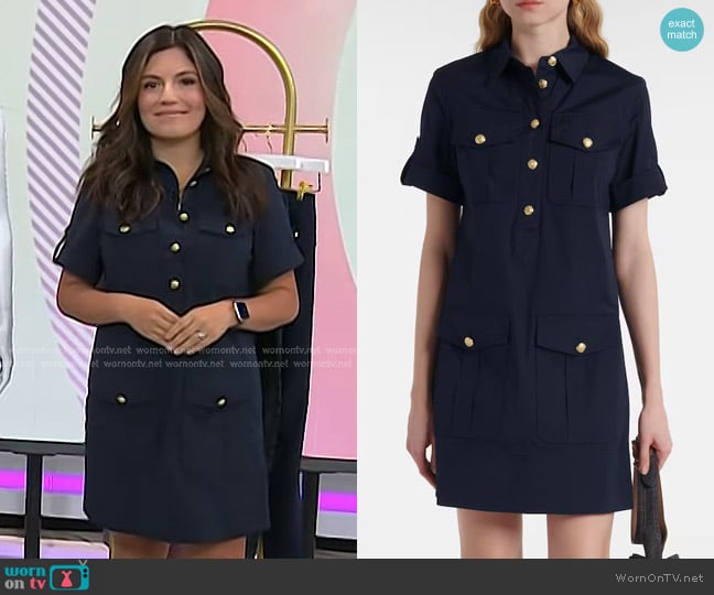 Veronica Beard Lucca Dress in Navy worn by Adrianna Barrionuevo Brach on Today