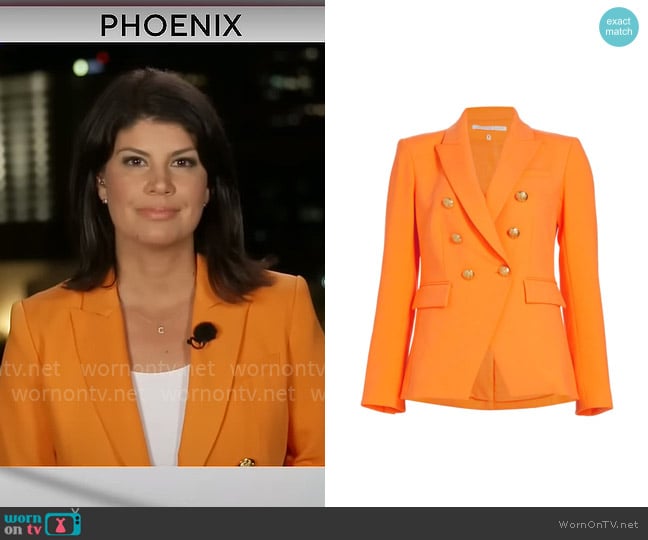 Veronica Beard Miller Jacket in Neon Orange worn by Natalie Brand on CBS Mornings