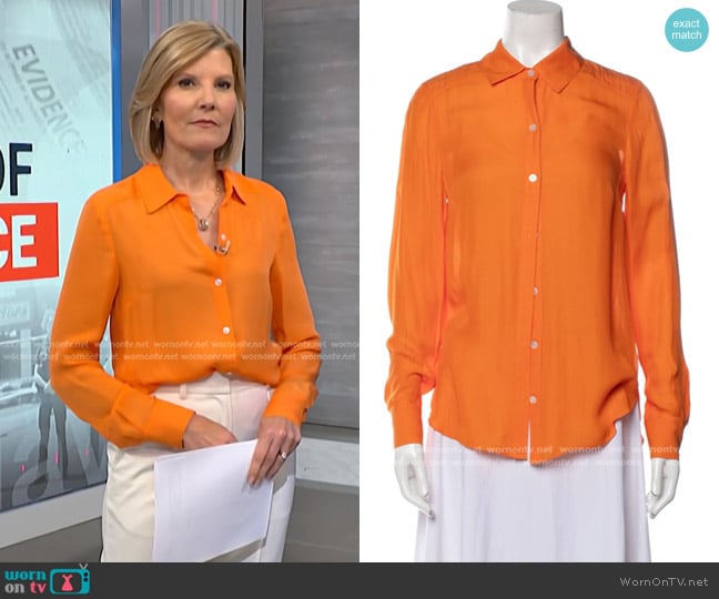 Veronica Beard Morgane Silk Blend Shirt worn by Kate Snow on NBC News Daily