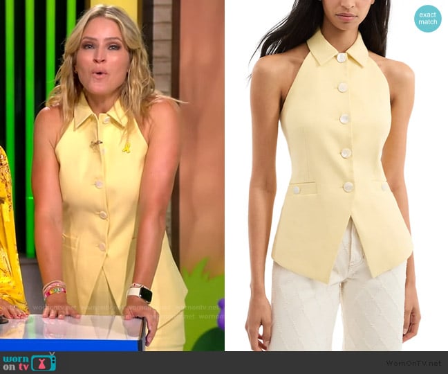 Veronica Beard Orlinda linen-blend twill vest worn by Sara Haines on The View