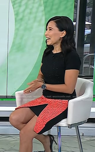 Vicky's black and pink asymmetric skirt on Today