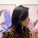 Vicky’s black fruit print puff sleeve top on Today