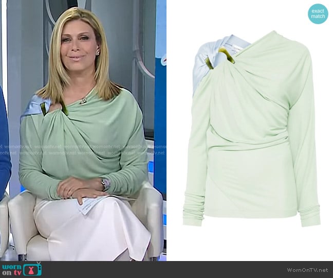 Victoria Beckha Draped Long-sleeve Top worn by Jill Martin on Today