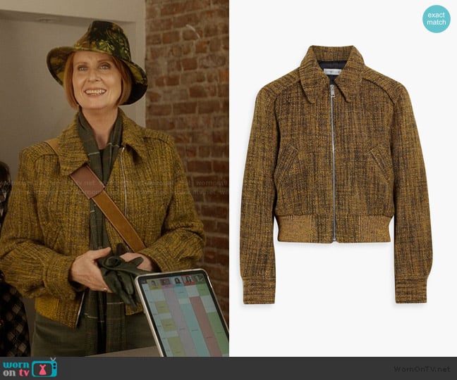 Victoria Beckham Wool-blend bouclé-tweed jacket worn by Miranda Hobbs (Cynthia Nixon) on And Just Like That