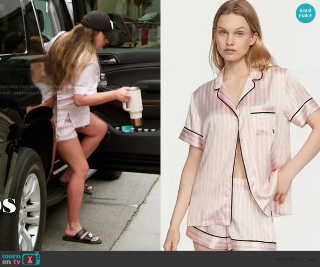 Victorias Secret Satin Short Two Piece Pajama Set worn by Brittany Cartwright on The Valley
