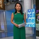 Vicky’s green cutout sleeveless jumpsuit on NBC News Daily