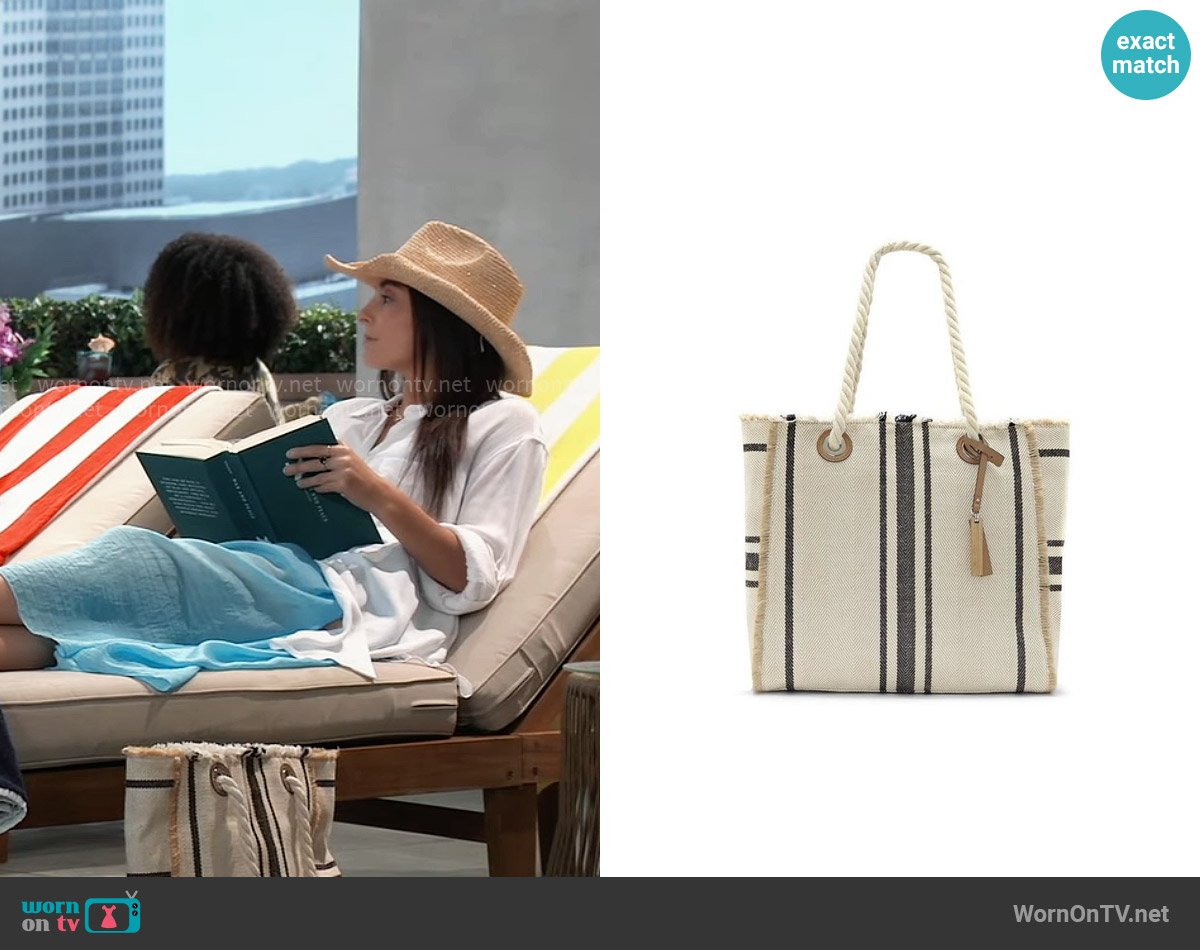 Vince Camuto Ulla Striped Tote worn by Molly Lansing-Davis (Kristen Vaganos) on General Hospital