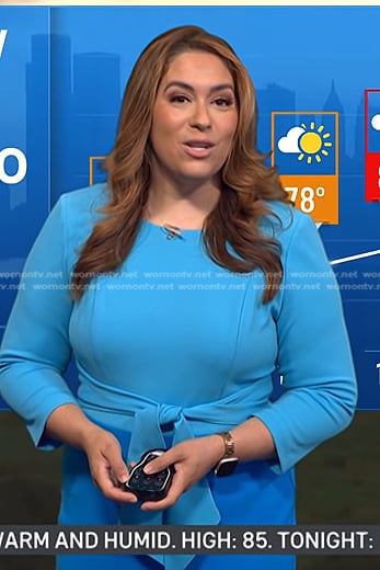 Violeta Yas’s blue twho-tone tie front dress on Today