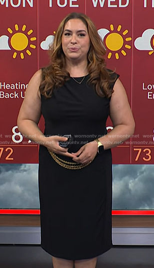 Violeta’s black chain belt dress on NBC News Daily