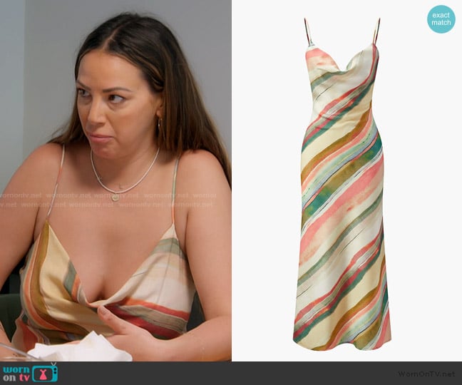 Commense Watercolor Striped Cami Dress worn by Kristen Doute on The Valley