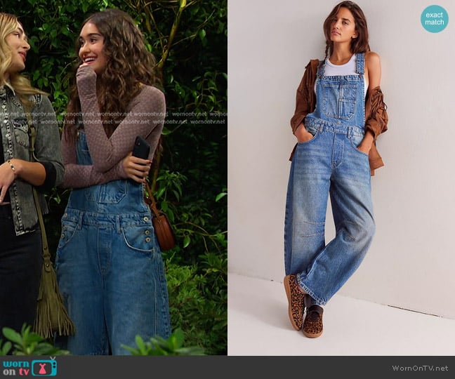 We The Free Good Luck Barrel Overalls worn by Arianna Horton (Marissa Reyes) on Days of our Lives