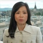 Weijia Jiang’s beige jacket on CBS Mornings