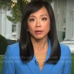 Weijia Jiang’s blue belted blazer on CBS Mornings