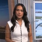Emilie Ikeda’s white button front top on NBC News Daily