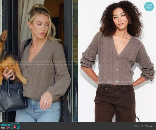 Wild Fable Oversized Cable Cardigan worn by Calah Jackson on The McBee Dynasty Real American Cowboys
