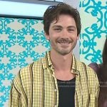Logan Lerman’s yellow plaid shirt on Today