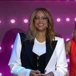 Tyra Banks’s black vest and two-tone blazer on Today