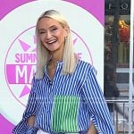 Zanna Roberts Rassi’s blue striped split sleeve shirt on Today