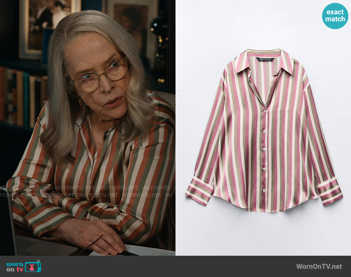 Zara Basic Satin Shirt worn by Madeline Matlock (Kathy Bates) on Matlock