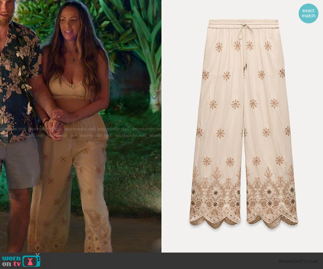 Zara Collection Embroidered Trousers worn by Kristen Doute on The Valley