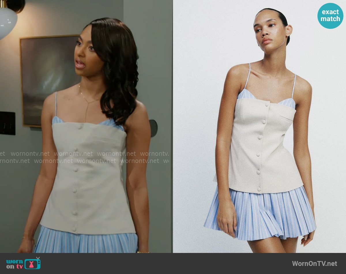 Zara Combination Short Poplin Dress worn by Kat Richardson (Colby Muhammad) on Beyond the Gates