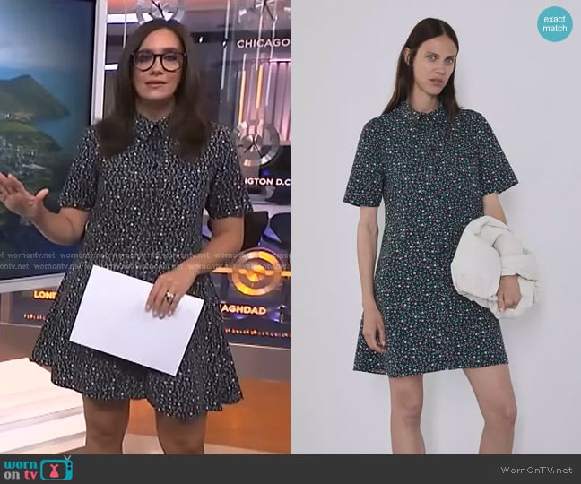 Zara Floral A-Line Shirt Dress worn by Savannah Sellers on NBC News Daily