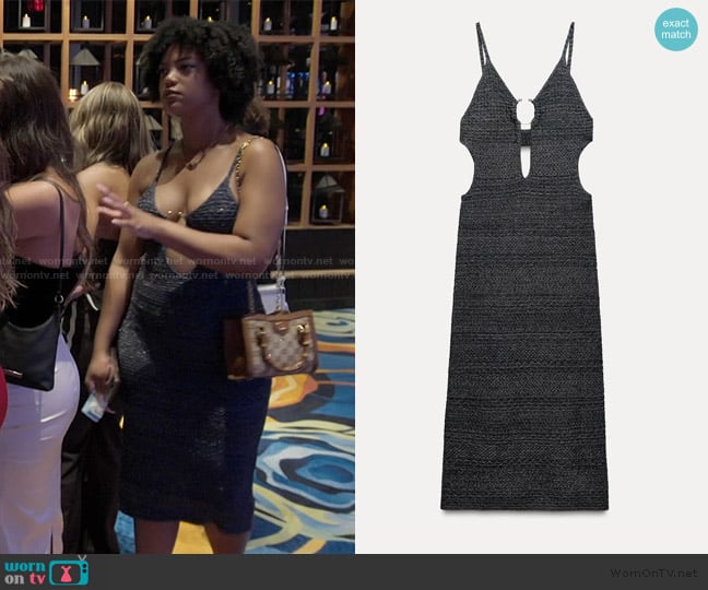 Zara Metallic Cutout Dress worn by Riley Burruss on Next Gen NYC