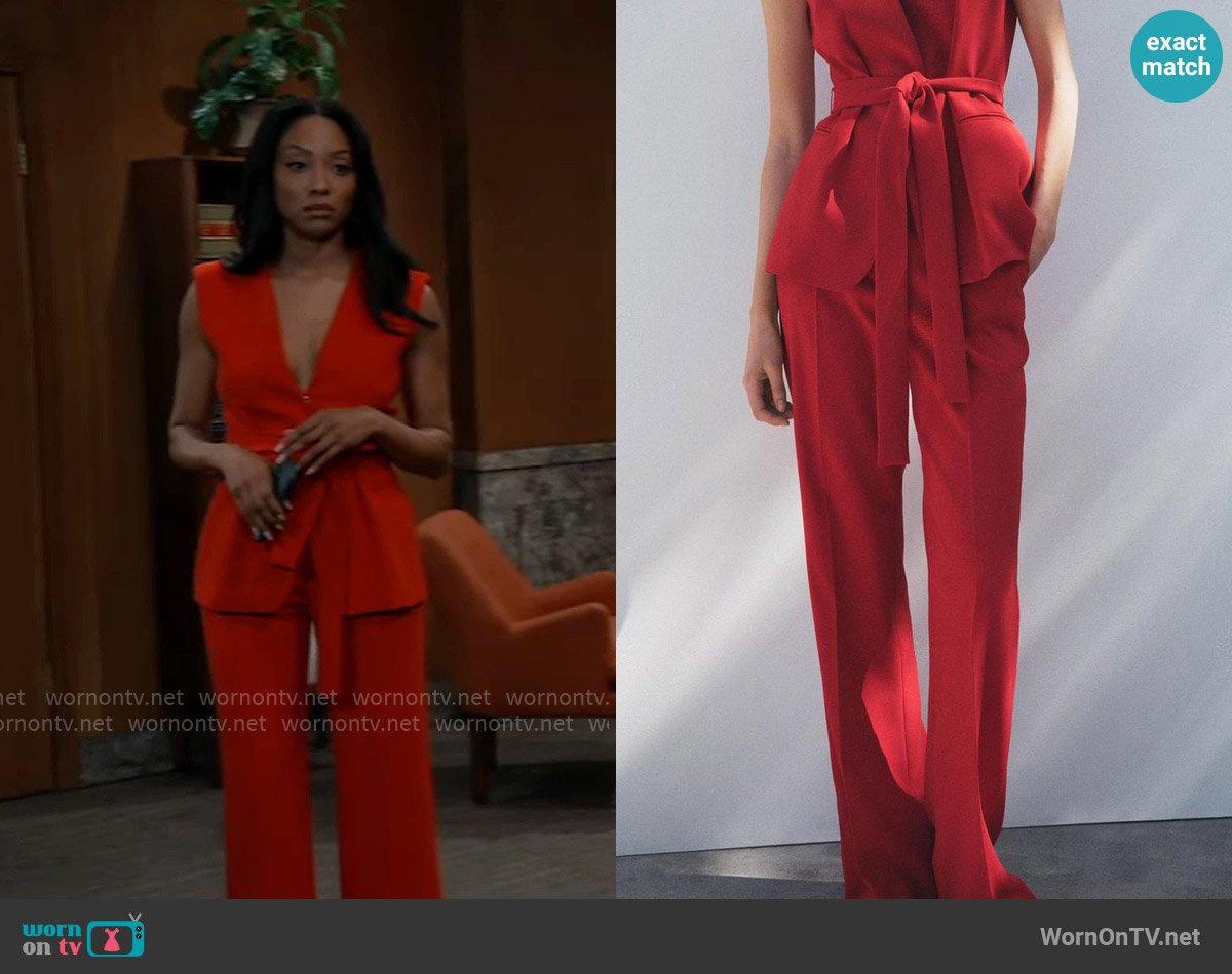 Zara Flared Pants worn by Jordan Ashford (Tanisha Mariko Harper) on General Hospital