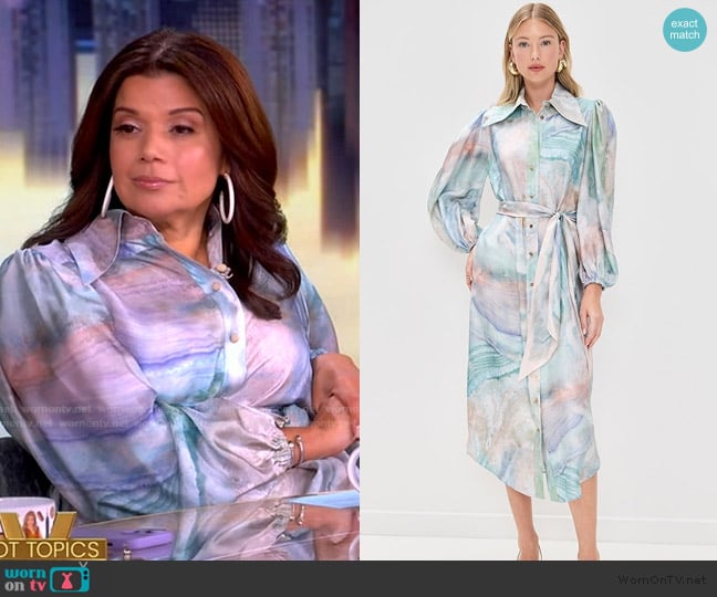 Zimmermann Illuminate Midi Tunic Dress worn by Ana Navarro on The View