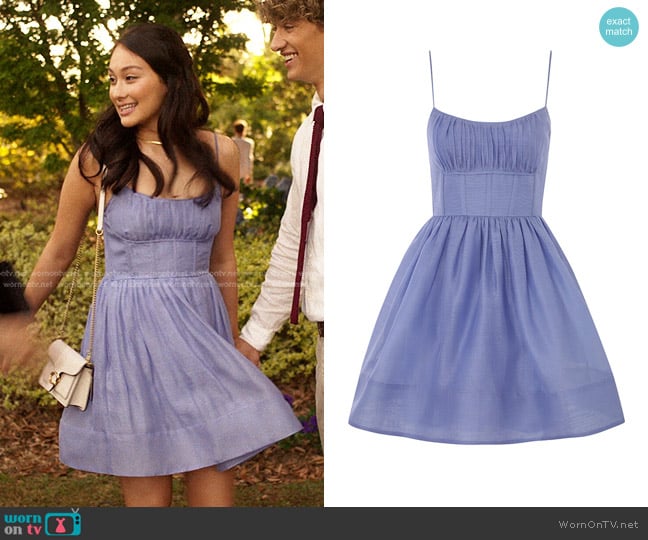 Zimmermann Natura Ruched Mini Dress worn by Belly Conklin (Lola Tung) on The Summer I Turned Pretty