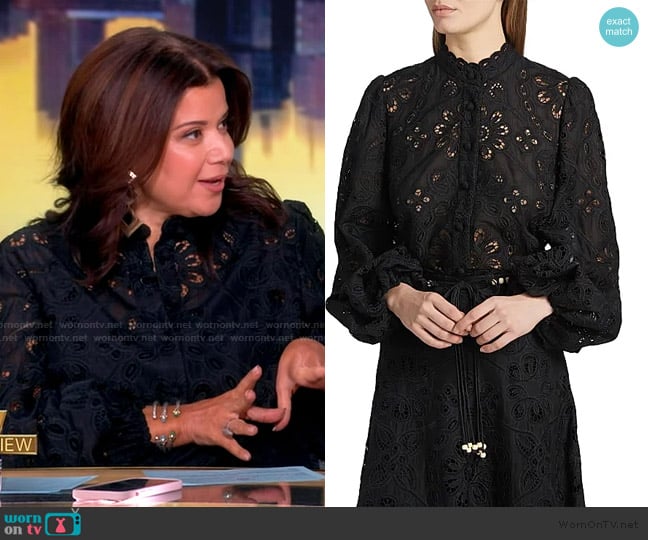ZImmermann Rhiannon Embroidered Blouse worn by Ana Navarro on The View