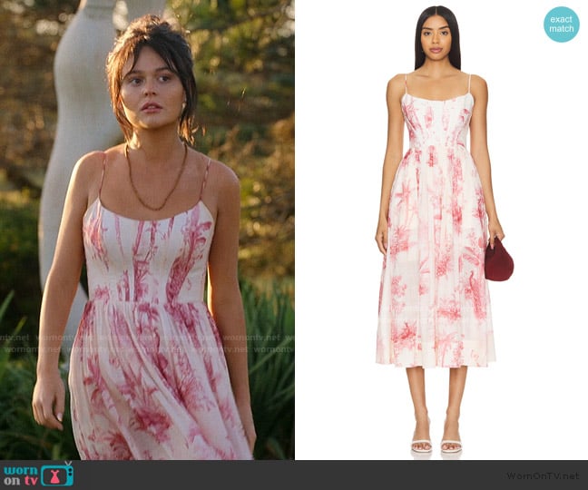 Zimmermann Waverly Corset Midi Dress worn by Cadence Sinclair Eastman (Emily Alyn Lind) on We Were Liars