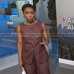 Zinhle’s brown vest and wide-leg pants on NBC News Daily