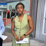 Zinhle’s light green vest and cargo pants on NBC News Daily
